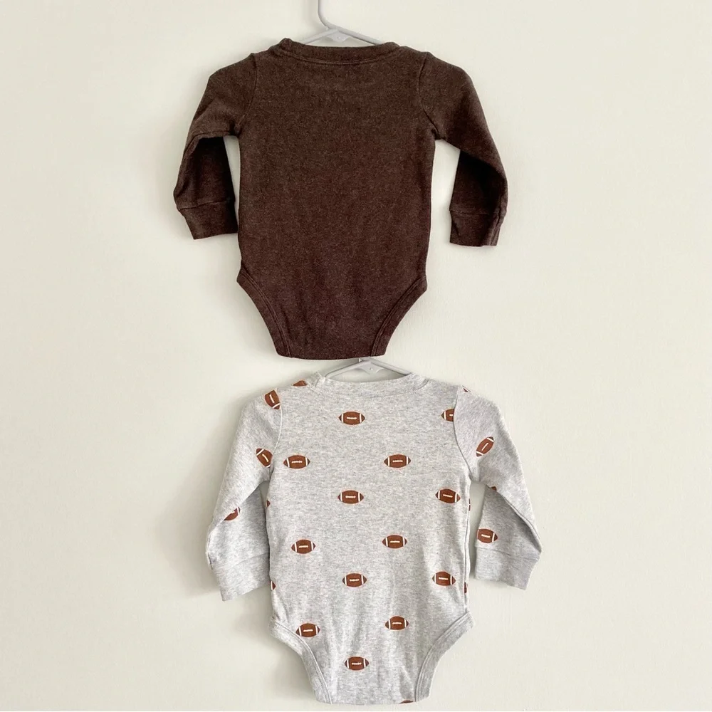 Carter’s Football Bodysuits Size 9 Months
